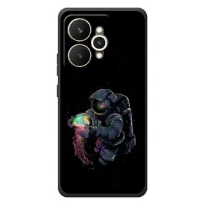Силиконовый Чехол с принтом "Космонавты" на Realme 15 (В руках земля)