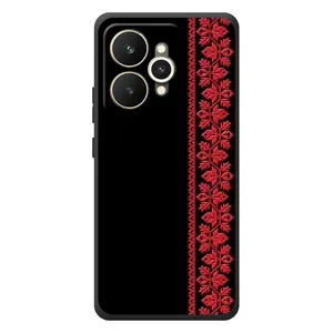 Силиконовый Чехол на Realme 15 с картинкой Вышиванки (Вышиванка на черном)