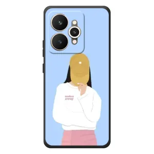 Силиконовый Чехол на Realme 15 с картинкой Стильных Девушек (Желтая кепка)