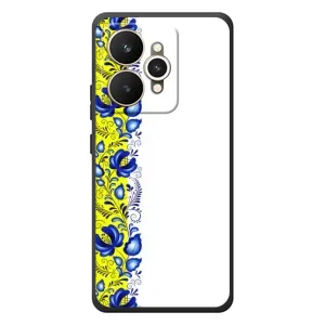 Силиконовый Чехол на Realme 15 с картинкой Вышиванки (Желто-синяя вышиванка)