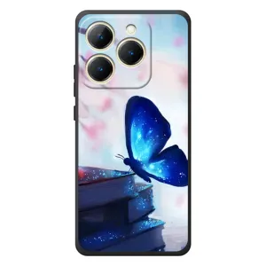 Силиконовый бампер с картинкой животных для RealMe 15T (Бабочка синяя)