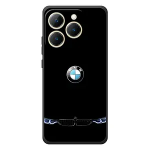Силиконовый бампер с картинкой машины на RealMe 15T (Черный BMW)