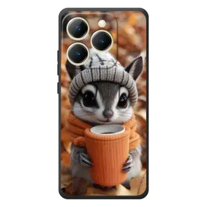 Печатный чехол «Зверята с кофе» для RealMe 15T (Грызунчик с кофе)