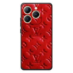 Текстурный Чехол Louis Vuitton для (Красный ЛВ)