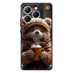 Печатный чехол «Зверята с кофе» для RealMe 15T (Медвежонок с кофе)