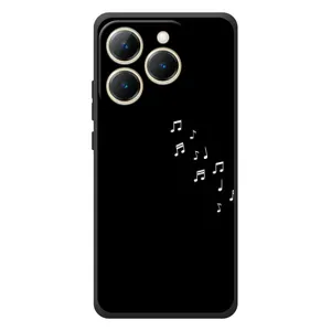 Чохол з картинками на чорному фоні для RealMe 15T (Ноти)