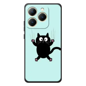 Силиконовый чехол с котиком для RealMe 15T (Падающий кот)