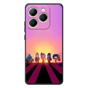 Силіконовый Чохол на RealMe 15T з картинкою Brawl Stars (Персонажі на заході сонця)