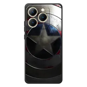 Чехол с Щитом Капитана Америки на RealMe 15T (Ретро Щит Капитана)