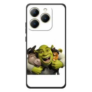 Печатный чехол с принтом Шрек для RealMe 15T (Шрек осел и кот)