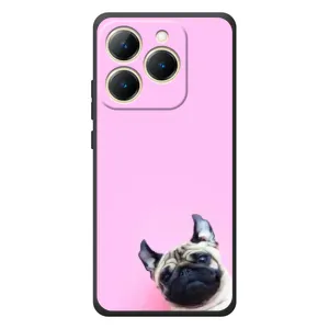 Бампер для RealMe 15T с картинкой "Песики" (Собака на розовом)