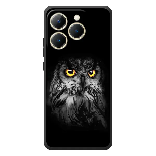 Чехол с рисунком «Сова на чёрном» для Realme 15T Чехол с рисунком «Сова на чёрном» для Realme 15T