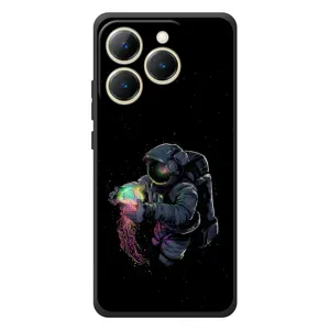 Силиконовый Чехол с принтом "Космонавты" на RealMe 15T (В руках земля)