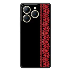 Силіконовый Чохол на RealMe 15T з картинкой Вишиванки (Вишиванка на чорному)