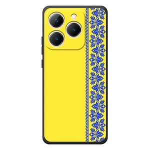 Силіконовый Чохол на RealMe 15T (Вишиванка на жовтому фоні)