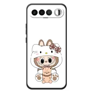 Чехол с принтом Лабубу для RealMe 16 5G (Белый Лабубу)