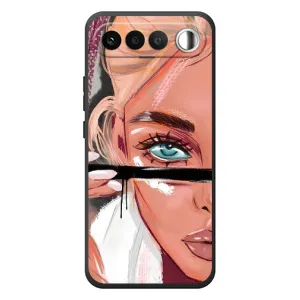 Силиконовый Чехол на RealMe 16 5G с картинкой Стильных Девушек (Девушка и ресницы)