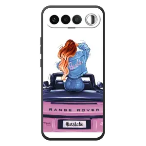 Силиконовый Чехол на RealMe 16 5G с картинкой Стильных Девушек (Девушка на машине)