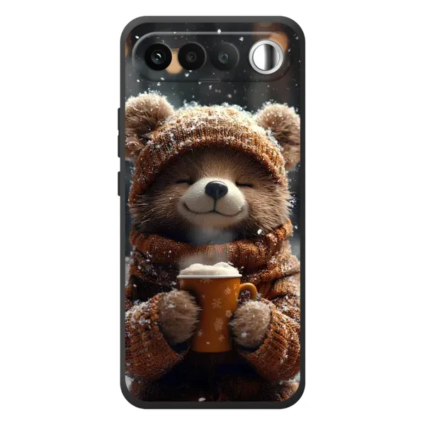 Чехол с рисунком «Медвежонок с кофе» для RealMe 16 5G