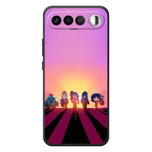 Силиконовый Чехол на RealMe 16 5G с картинкой Brawl Stars (Персонажи в закате)