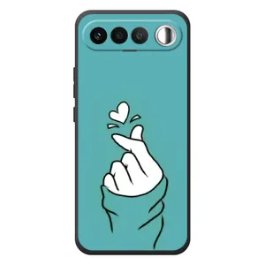 Чехлы (Знак сердечка) на RealMe 16 5G (Сердечко на бирюзовом)