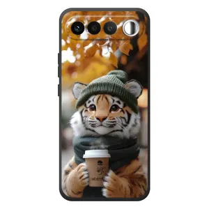 Печатный чехол «Зверята с кофе» для RealMe 16 5G (Тигр с кофе)