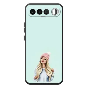 Силіконовый Чохол на RealMe 16 5G з картинкой Модных девушек (В шапці)