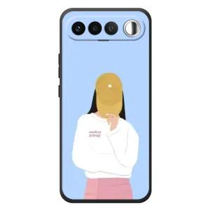 Силиконовый Чехол на RealMe 16 5G с картинкой Стильных Девушек (Желтая кепка)