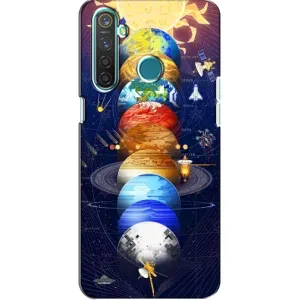 Чехол (ТПУ) с планетами на Realme 5 Pro (Арт планети)
