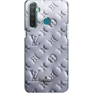 Текстурный Чехол Louis Vuitton для Реалми 5 Про (Белый ЛВ)