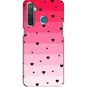 Чохли з тематикою "Маленькі Сердчеки" на Realme 5 Pro (Чорні сердечка)