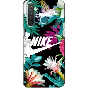 Силиконовый Чехол на Realme 5 Pro с картинкой Nike (Цветочный Nike)