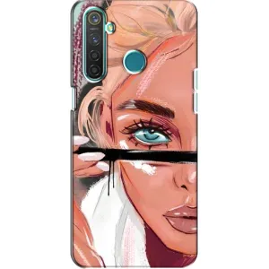 Силіконовый Чохол на Realme 5 Pro з картинкой Модных девушек (Дівчина та вії)