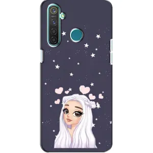 Чохол Стильні дівчата на Realme 5 Pro (Дівчина та серця)