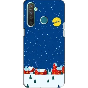 Силиконовый бампер на рождество для Realme 5 Pro (Город в снегу)