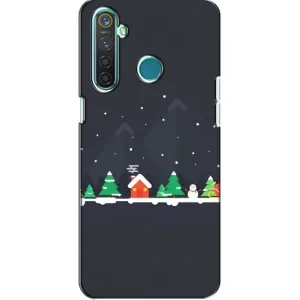 Силиконовый бампер на рождество для Realme 5 Pro (Город зимний)