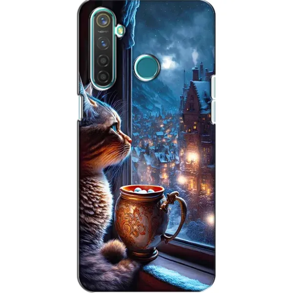 Чехол с рисунком «Кот новогодний» для Realme 5 Pro