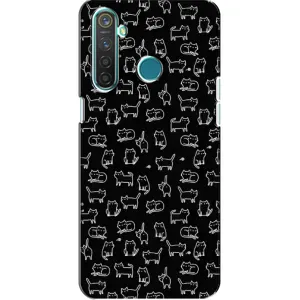 Чохол на тематику: Коти для Realme 5 Pro (Котики на чорному)