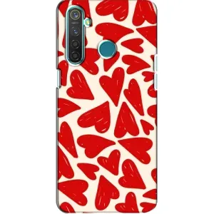 Чохли з тематикою "Маленькі Сердчеки" на Realme 5 Pro (Червоні сердечки)
