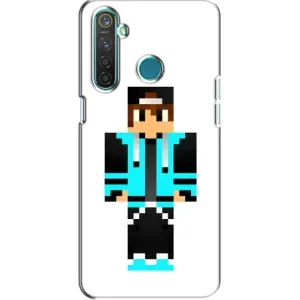 Чохли для Realme 5 Pro (Персонажі МайнКрафт) (Хлопчик у блакитному)