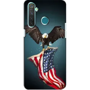 Чехол Флаг USA для Realme 5 Pro (Орел и флаг)