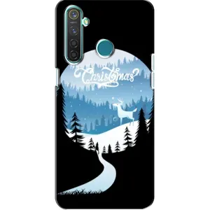 Силиконовый бампер на рождество для Realme 5 Pro (Рождественский Олень)