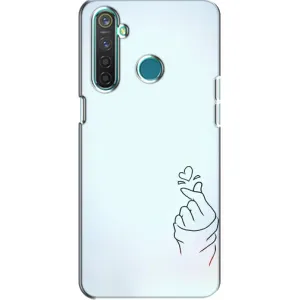 Чохол (Знак сердечка) для Realme 5 Pro (Сердечко на блакитному)