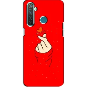 Чохол (Знак сердечка) для Realme 5 Pro (Сердечко на червоному)