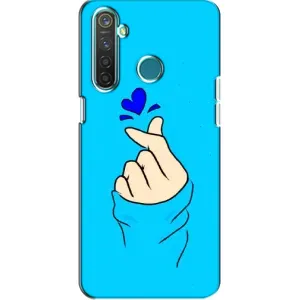 Чохол (Знак сердечка) для Realme 5 Pro (Сердечко на синоьому)