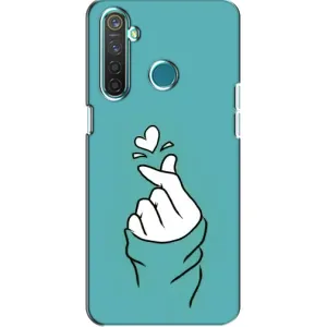 Чохол (Знак сердечка) для Realme 5 Pro (Сердечко на бірюзовому)