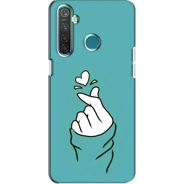 Чехол с рисунком «Сердечко на бирюзовом» для Realme 5 Pro