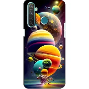 Чехол (ТПУ) с планетами на Realme 5 Pro (Солнечна система)