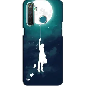 Чехол (ТПУ) с планетами на Realme 5 Pro (To The moon)