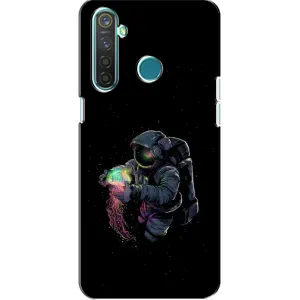 Силиконовый Чехол с принтом "Космонавты" на Realme 5 Pro (В руках земля)